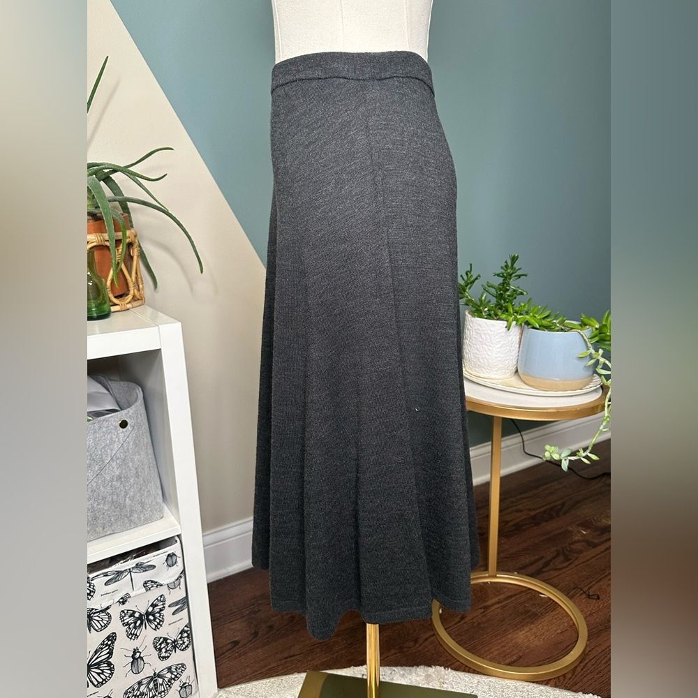 Eileen Fisher Petite Merino Wool Midi Skirt NWT | A-Line Capsule Wardrobe Medium - Picture 3 of 10